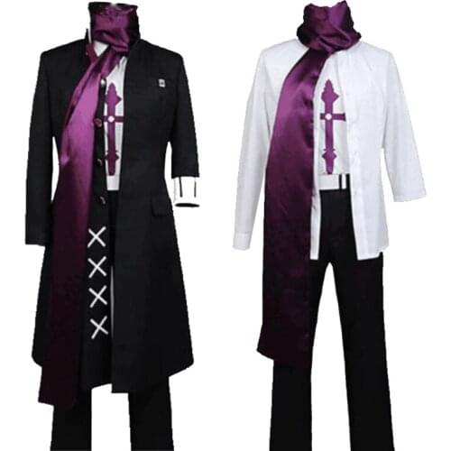 Anime Danganronpa 2 Gundham Tanaka Cosplay Costumes Coat Pants Sarf Uniform Full Sets Wigs Hair Shoes For Boys Men Halloween