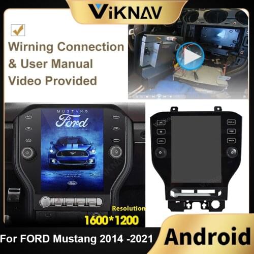 Android Radio For FORD Mustang 2014 -2021 Car Tesla style DVD Player GPS Navigation Auto Stereo Multimedia radio Player CARPLAY