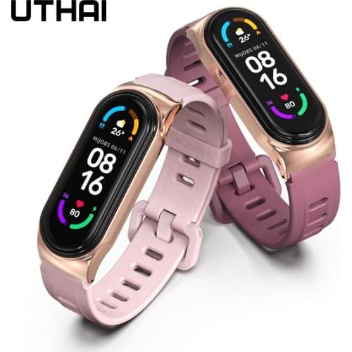 Wristbands mi band 6 Suitable for Xiaomi bracelet 3/4/5/6 Silicone Strap 3 4 Universal CS Flat Hole Breathable UTHAI S34