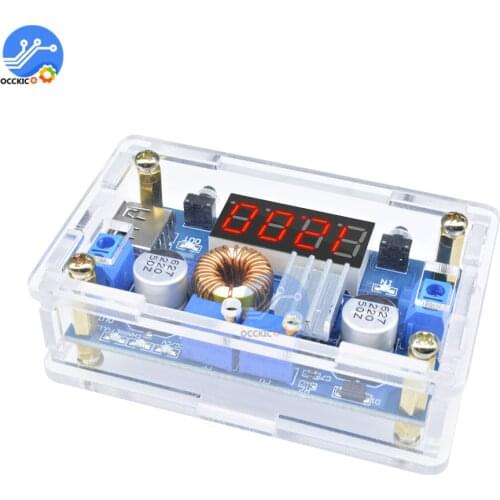 DC-DC Step Down Buck Converter Charger Module with Shell Box Protection Cover LED Digital Display Power Supply for Arduino