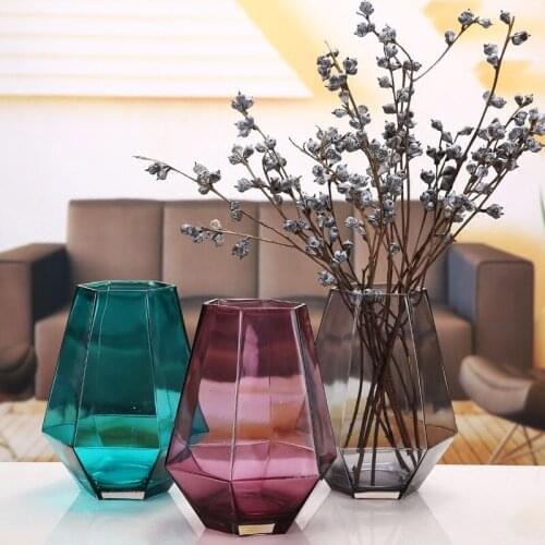 Household Decor Transparent Glass Vase Hydrangea Flower Fashion Tabletop Vase For Life