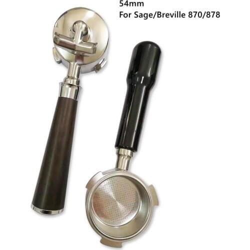 Double Mouths Coffee Bottomless Portafilter for Sage/Breville Filter 54MM Replacement Basket Coffee Accessories Barista