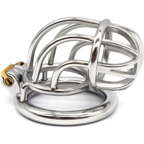 FAAK Ergonomic Stainless Steel Stealth Lock Cock Cage Male Chastity Device Fetish Penis Cock Ring Chastity Belt Pee Free