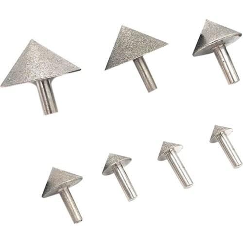 Electroplated Diamond 20-50mm Cone Chamfer Grinding Head Stone Glass Chamfering