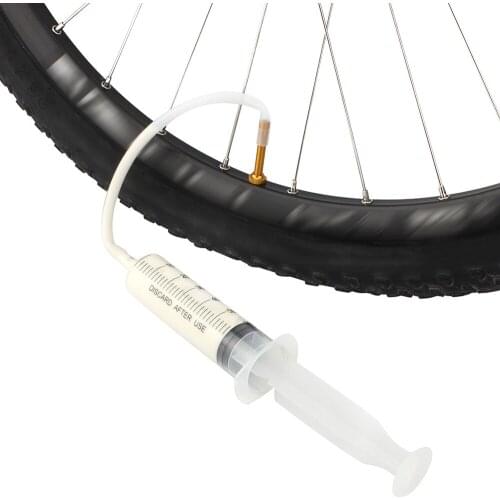 Bike Tire Tubeless Sealant Injector 60ml Syringe Rubber Hose Kit for MTB Road Bicycle Tire Tubeless Valves Bike Tool