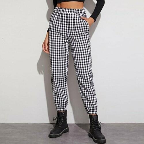 Hirigin Women's Plaid Trousers
