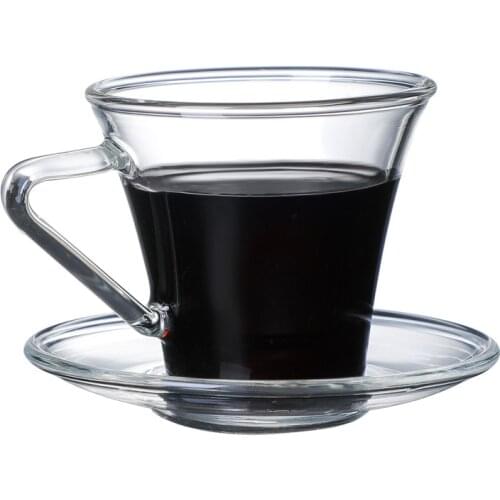 Espresso Coffee Cup Saucer Set Home Italian Espresso Thick European Style Simple Heat-resistant Glass Tea Cup Coffee Accessories