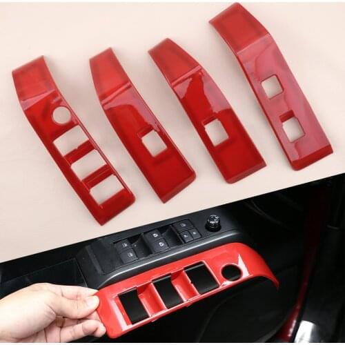 Red Door Armrest Window Lift Switch Buttons Cover Car Plastic Fit For Toyota Tacoma 2016 2017 2018 2019 2020 left hand Drive