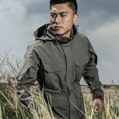 2019New arrival fashion men jacket coat hooded outwear long sleeves zipper outwear multi pockets water proof Pizex spring autumn