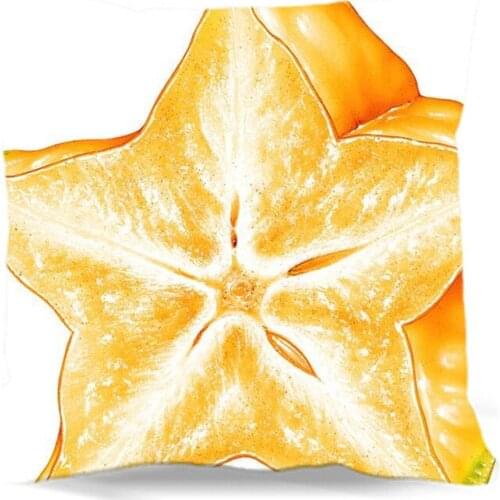 Cut Carambola Papaya Seed Square Cloth Cushion Pillow Case Cover - Double-sided Printing