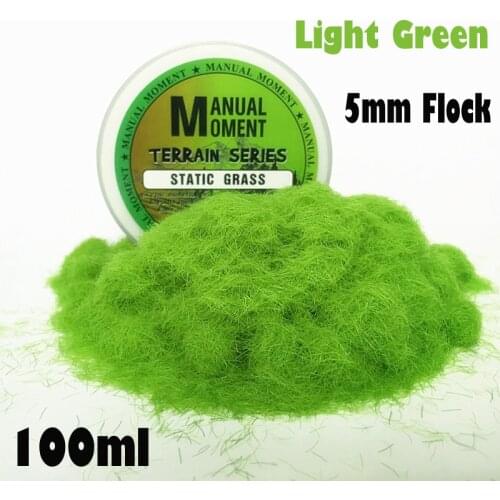 Miniature Scene Model Materia Light Green Turf Flock Lawn Nylon Grass Powder STATIC GRASS 5MM Modeling Hobby Craft Accessory