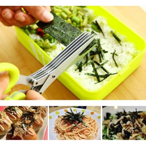 S30 Kitchen Scissors 5 Multilayers Stainless Steel For Cutting Green Onion Sushi Shredded Scallion Cut Herb Cooking Spices Tool