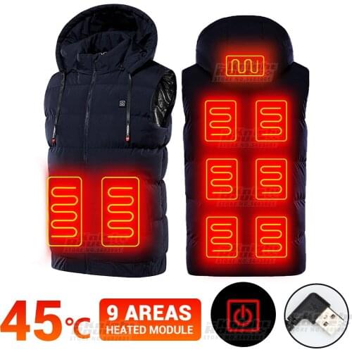 7 Areas Men Eletice Heating Jacket USB Hetaed Vest Motorcycle Jacket Thermal Warm Winter Outerwaear Touring Hunting Clothing Ski