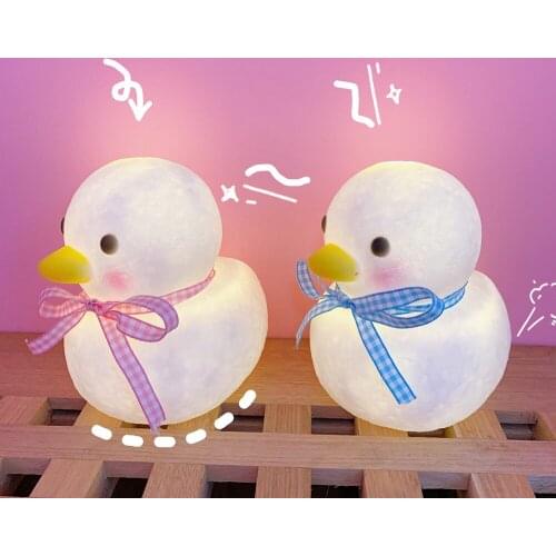Cute Cartoon Rabbit Duck Night Light LED Bedroom Bedside Decoration Student Dormitory Romantic Creative Small Lamp Funny Gift