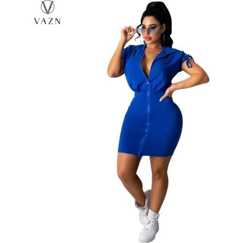 VAZN 2020 Age reduction Formal Business Mini Dresses Evening Gown Women Elegant Sexy Dress