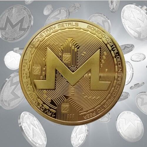 XMR Monero Coins Commemorative Coins For Collection Art Collection Gold Plated Bit-coin Specie Ethereum Coins Hard Currency 38mm