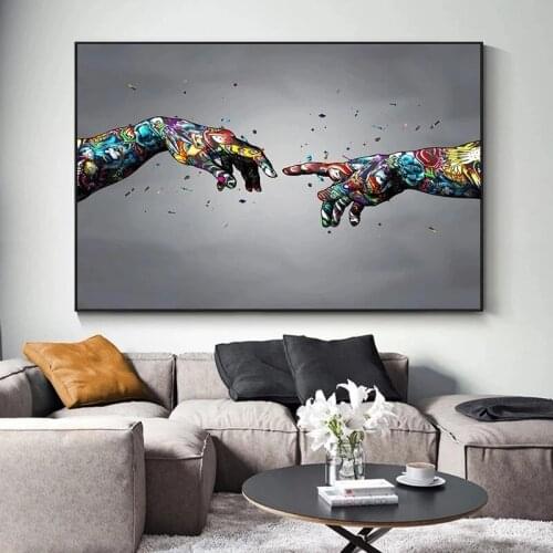 LOVE Graffiti Art Hand Posters and Prints on Canvas Painting Fashion Street Wall Art Picture for Living Room Home Design Decor