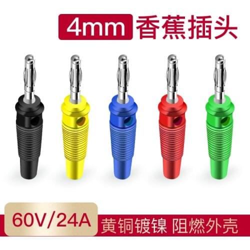 Connector 4mm Banana Plug Banana Copper Plug Solderless and Foldable Screw Connection To Fix Audio Plug