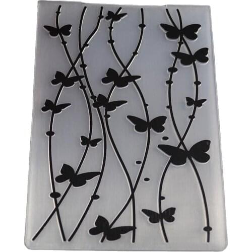 Waving butterfly vine plastic embossing folder for card making stationary paper crafts stencil cutting die background