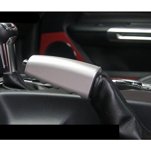 Silver Handbrake Cover Rearview Mirror Cover A Pillar Loudspeaker Trunk Triangle Frame For Ford Mustang 2015 16 17 18 AAA026B