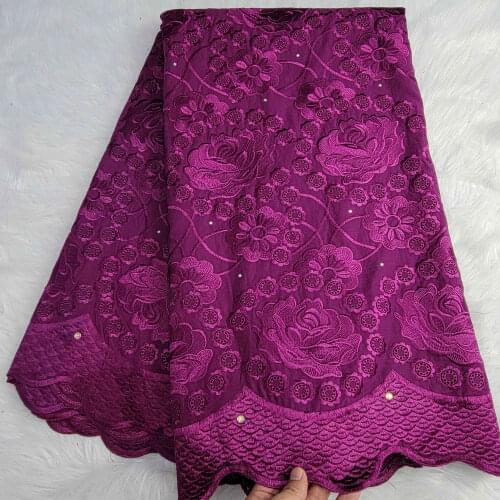 Swiss Lace Fabric 2020 Latest Heavy Beaded Embroidery African Cotton fabrics Swiss Voile Lace Popular Dubai Style 5yards