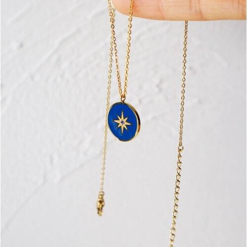 Titanium With 18K Gold Glam Star Necklaces Designer T Show Runway Gown Rare INS Japan Korea Fashion Boho Gothic Hip Hop Top