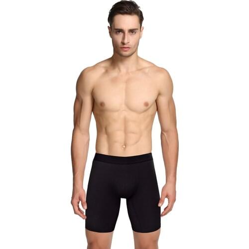 Cotton Long Boxer Men Underware Plus Size L - XXXXXXL Fashion High Elasticity Running Breathable Soft Underpants 4 Pcs/lot