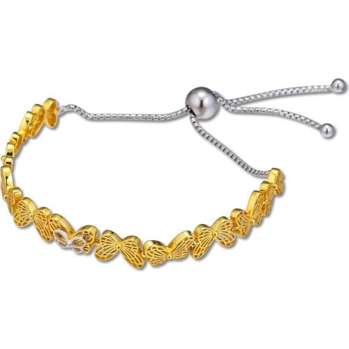 Authentic 925 Sterling Silver Shine Openwork Butterflies Sliding Bracelet Clear CZ For Women DIY Jewelry Making Charm Bracelet