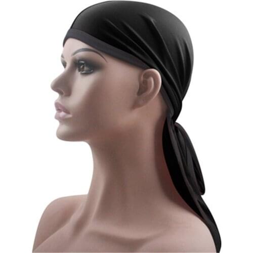 Women Mens Durags Bandanna Turban Wigs Men Silky Durag Headwear Headband Pirate Hat Spandex Kings Durag Hair Accessories