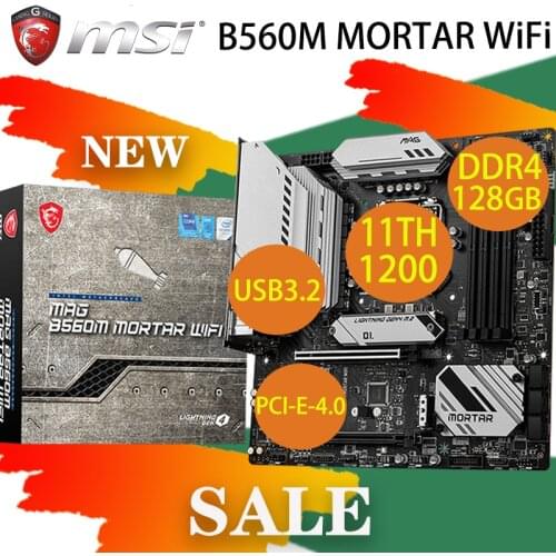100% New Motherboard MSI MAG B560M MORTAR WIFI Socket LGA1200 DDR4 Memory PCI-E 4.0 M.2 SATA Wireless Original Desktop Mainboard