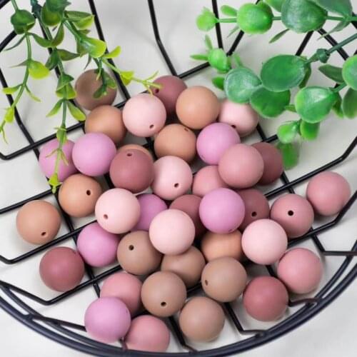 100 PCS Hot Sell Color 12 MM Silicone Round Beads Eco-friendly Sensory Teething Necklace Mom Nursing DIY Jewelry Baby Teethers