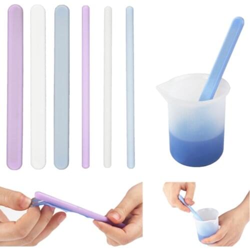 3pcs DIY Silicone Mirror Stirring Rod Resin Dripping Tool Material Round Flat Stirring Rod