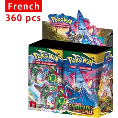 360Pcs French Version Pokemon Cards Box TCG:Sword&Shield Chilling Reign Booster Evolving Skies Card Game Carte Pokemon