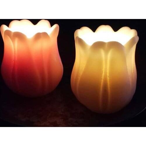 3D Big Tulip Scented Candle Silicone Mold Tulip Flower Design Aromatherapy Plaster Soap Soy Candle Molds