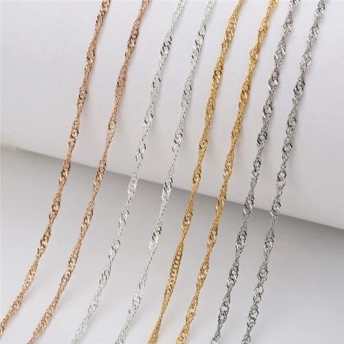 5m/lot Dia 1mm Gold Silver Color Link Chains Bulk Iron Metal Bracelet Necklace Chains Lot Craft Supplies For Diy Jewelry Making