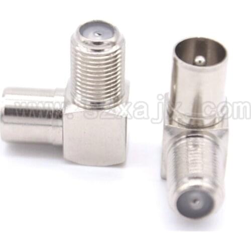5PCS TV male plug to F female jack 90 degrees head bending type cable TV antenna connector Free shipping