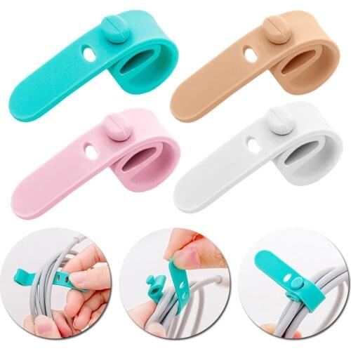 4/8pcs Solid Color Cable Winder Organizer Desk Set Wire Data Line Holder Line Fixer Winder Wrap Cord Desk Accessories Stationary