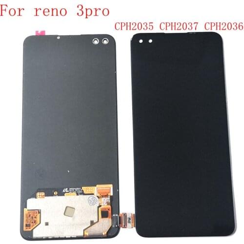 Amoled For Oppo Reno 3 Pro CPH2035 CPH2037 CPH2036 LCD Screen Display+Touch Screen Digitizer Replacement Parts Reno 3pro 5G