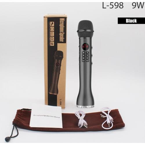 Bluetooth condenser microphone karaoke speaker wireless mic karaoke 9w TF card music play microphone for Android phone computer