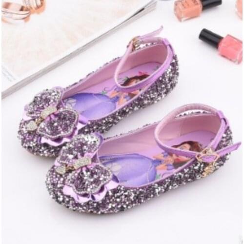 The new fashion baby princess slipper Spring Children Shoes Girls High Heel Princess Dance Sandals Kids Shoes Glitter Leather