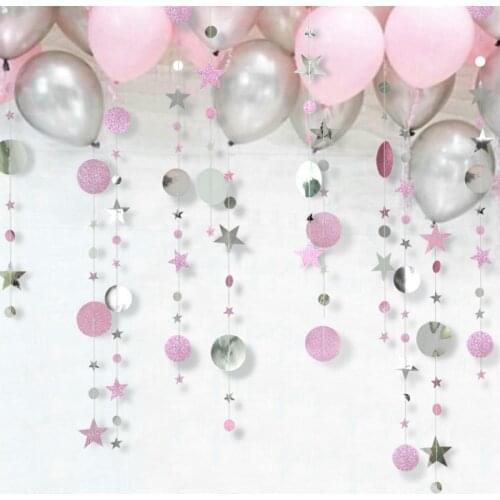 New 4M Twinkle Star Paper Garland Banner Baby Shower Birthday Party Decoration Kids Wedding Decoration Bachelorette Party Decor