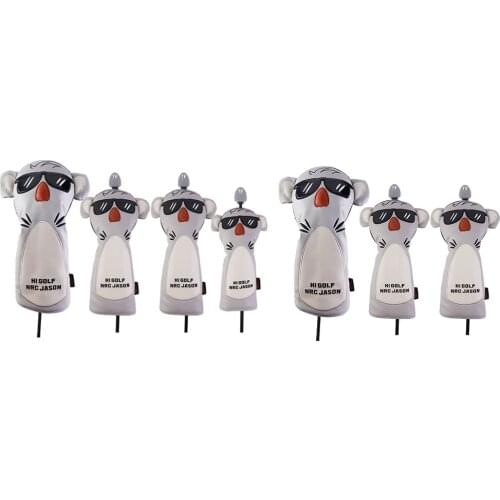 Golf Wood Head Covers No. 1 3 5 UT Funny koala Woods Driver Headcover with Interchangeable No.Tag