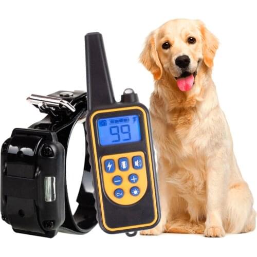 800m Electric Dog Training Collar Pet Remote Control Waterproof Rechargeable with LCD Display for All Size Shock Vibration Sound