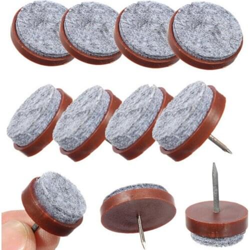 Pack of 10pcs )Felt Foot Pad Skid Glide Nail Protector Furniture Chair Table Leg 20mm /22mm/24mm