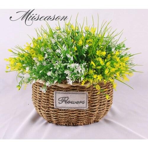 7 Forks Water Grass Artificial Plastic Hippocampus Plants Green Fake decoration Flowers for home Wedding Office Desk decorative