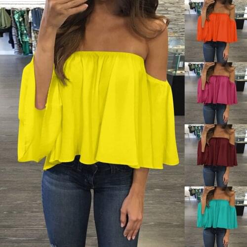 Sexy Off Shoulder Casual Women Crop Tops Summer 2021 Fashion Streetwear Elegant Shirts Female Backless Club Party Dress Blouse