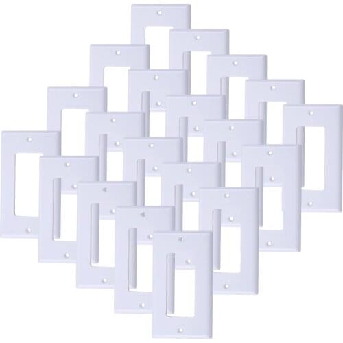 LETAOSK 20pcs Plastic Faceplate Blank Wall Outlet Socket Plate Keystone Jack Replacement 11.4cm*7cm