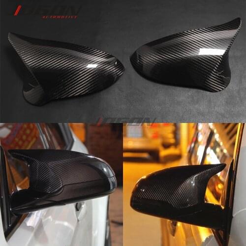LHD Real Dry Carbon Fiber Mirror Cover For BMW M2C M3 M4 F87 F80 F82 F83 Car Accessories Side Wing Rearview Cap Add On Molding