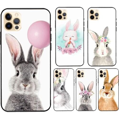 Cute Bunny Rabbit For iPhone 12 Pro Max mini Case For iPhone 11 Pro Max XS X SE 2020 7 8 Plus XR Cover