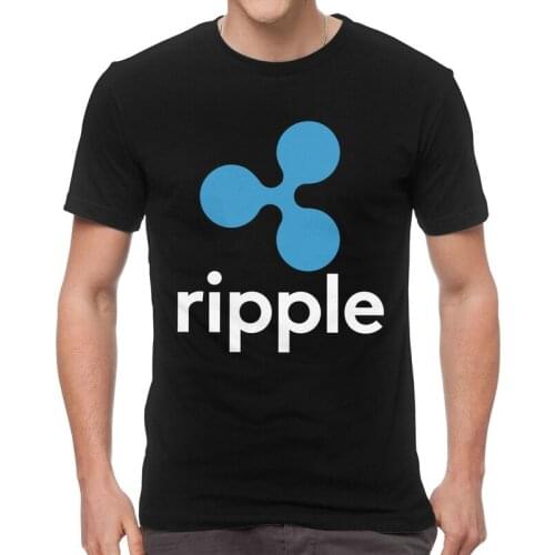Fashion Ripple XRP Logo T Shirts Men Short Sleeve Cotton T-shirts Bitcoin Crypto Cryptocurrency Tee Tops Fashion Tshirts Gift